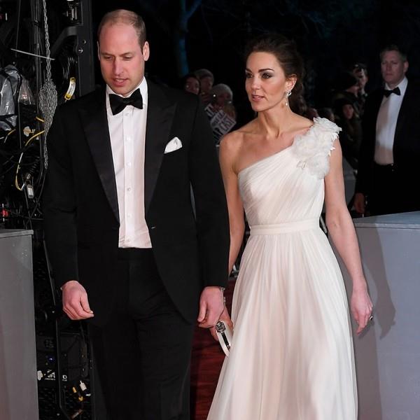 Η Kate Middleton Prince William με μαύρο κοστούμι με τους Baftas