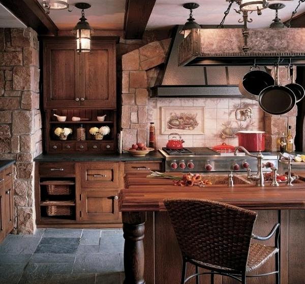 Κουζίνες με κεραμίδια πίσω τοίχου σχεδιασμένα για φυσική πέτρα