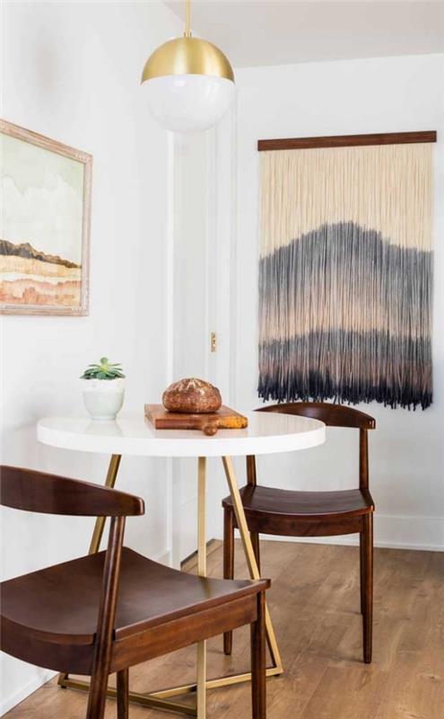 Τραπέζια κουζίνας - υπέροχη ιδέα με λευκή μπογιά και ξύλινες καρέκλες