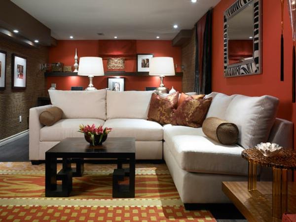 Υπόγειο και ανακαίνιση γωνιακός καναπές απαλός πολύχρωμος