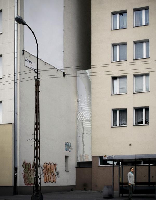 Σπίτι Keret στην Πολωνία μεταξύ κτιρίων