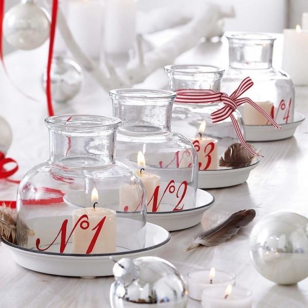 Διακοσμήστε κεριά - ημερολόγιο έλευσης - χριστουγεννιάτικες μπάλες