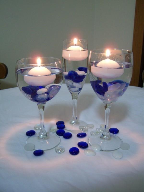 Κεριά σε γυαλιά Ιδέα διακόσμησης γάμου