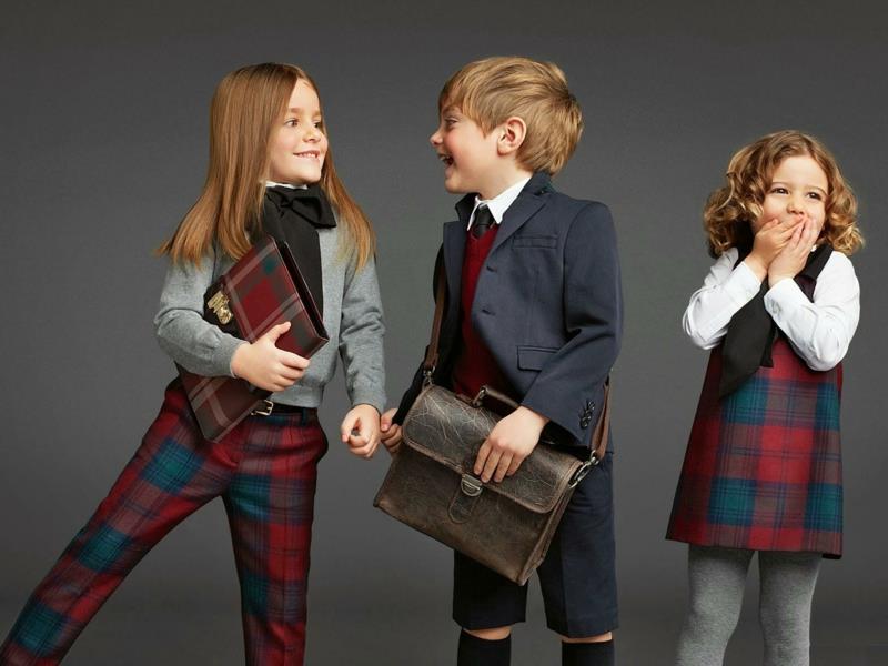 Παιδικές τάσεις μόδας σχολική μόδα καρό παιδικά ρούχα