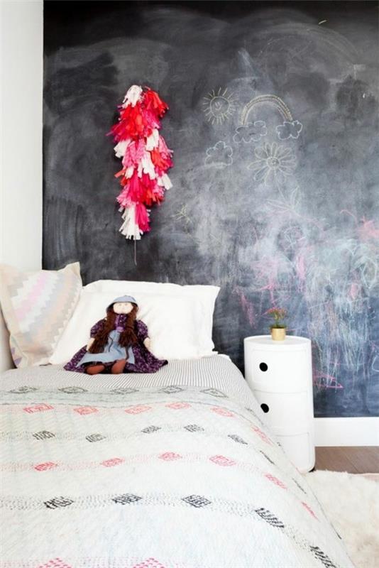 Παιδικό δωμάτιο κρεββάτι πίνακας κιμωλίας τοίχου μπογιά