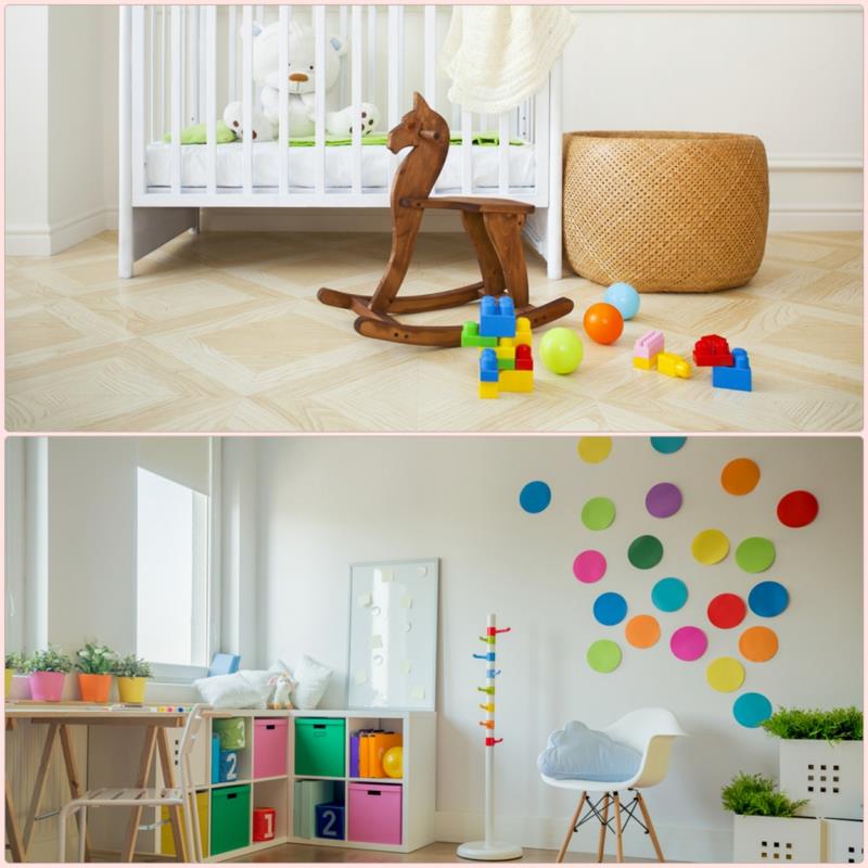 Ιδέες για διακόσμηση παιδικού δωματίου πολύχρωμος σχεδιασμός τοίχων