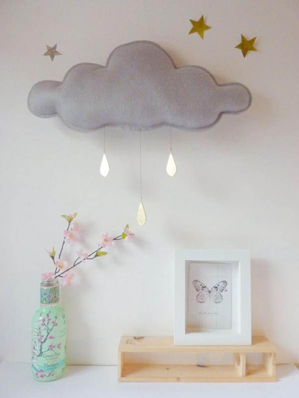 Φτιάξτε μόνη σας διακόσμηση παιδικού δωματίου σχεδιασμένα κρεμαστά σύννεφα