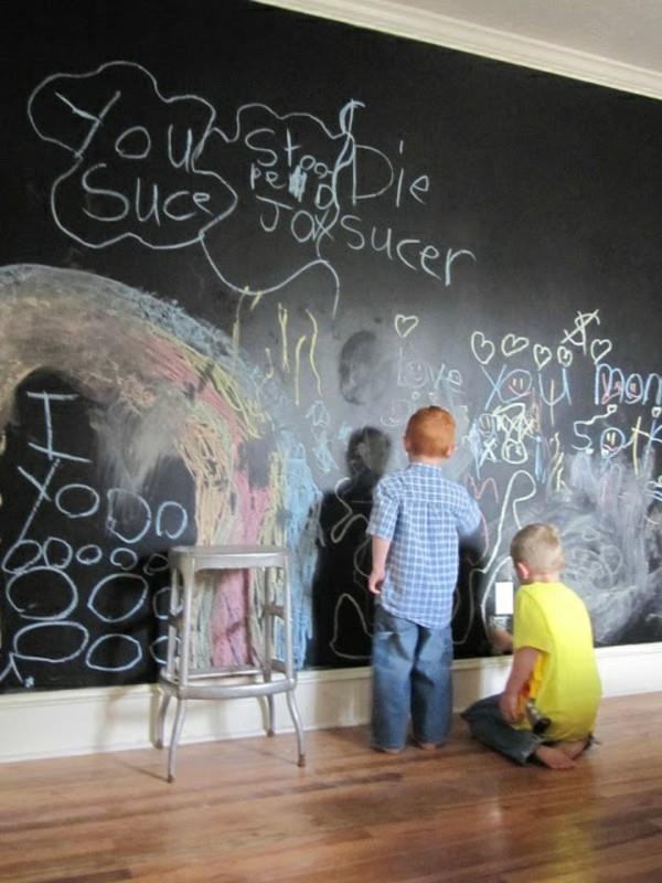 Παιδικό δωμάτιο κουκέτα μαυροπίνακας βαφή παιδιών βαφή τοίχου