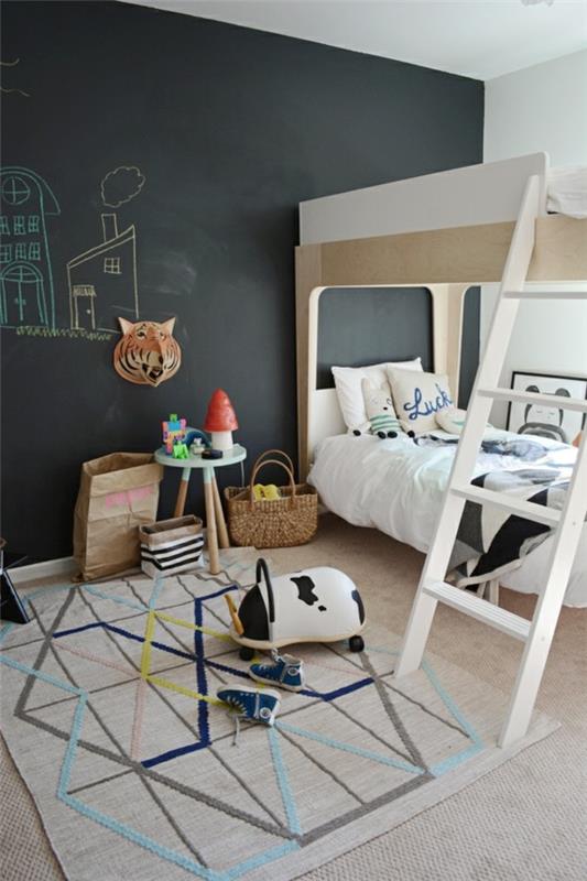 Παιδικό δωμάτιο κουκέτα μαυροπίνακας έγχρωμο δημιουργικό σχεδιασμό τοίχου φύλλο αλουμινόχαρτου