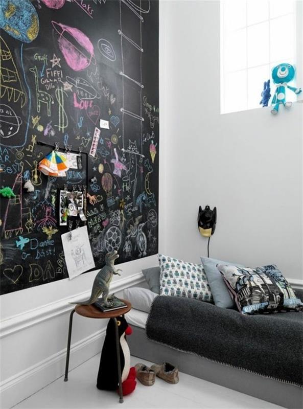 Ιδέες παιδικού δωματίου μαυροπίνακας δημιουργικός σχεδιασμός τοίχου μαγνητικό φύλλο μαυροπίνακα