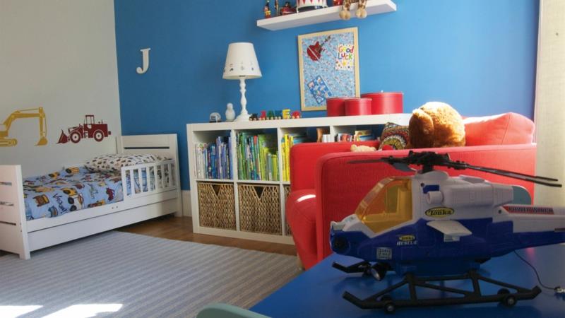 Παιδικό δωμάτιο αγόρι παιδικό έπιπλο κρεβάτι τοίχου χρώμα μπλε