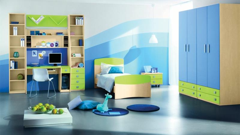 Παιδικό δωμάτιο αγόρι παιδικά έπιπλα μπλε πράσινο
