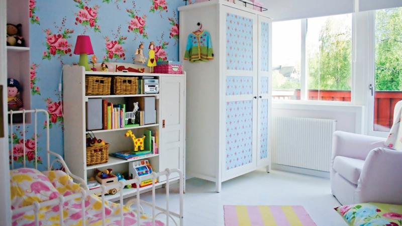 Σχεδιασμός παιδικών δωματίων Κοριτσίστικα παιδικά δωμάτια Κοριτσίστικα δωμάτια Κοριτσίστικες ταπετσαρίες λουλουδιών μοτίβο