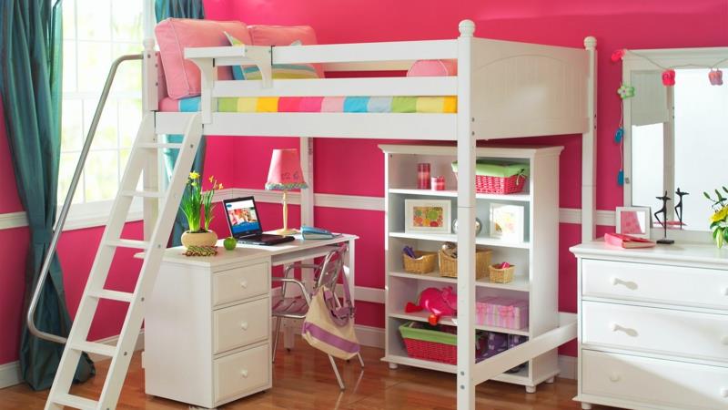 Σχεδιάστε παιδικά δωμάτια κοριτσίστικα δωμάτια φωτεινό χρώμα τοίχου ροζ