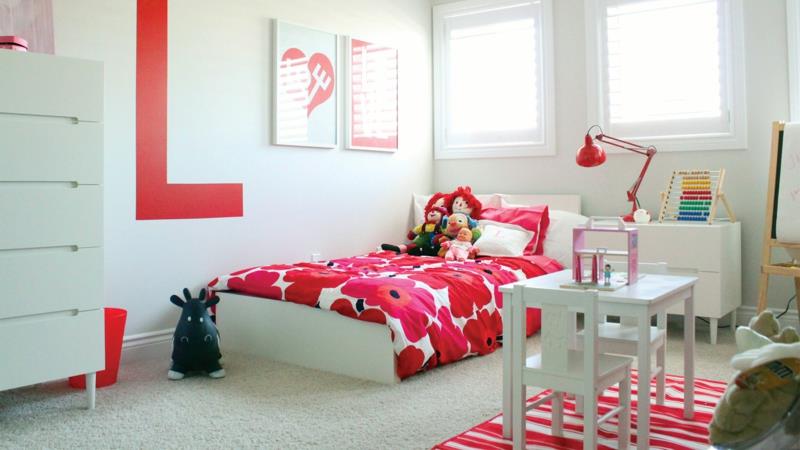 Σχεδιασμός παιδικού δωματίου κορίτσια παιδικό δωμάτιο κοριτσιών δωμάτιο λευκό κόκκινο
