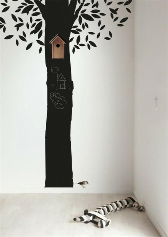 Παιδικό δωμάτιο μαυροπίνακα ζωγραφίζει δημιουργικό δέντρο σχεδιασμού τοίχου