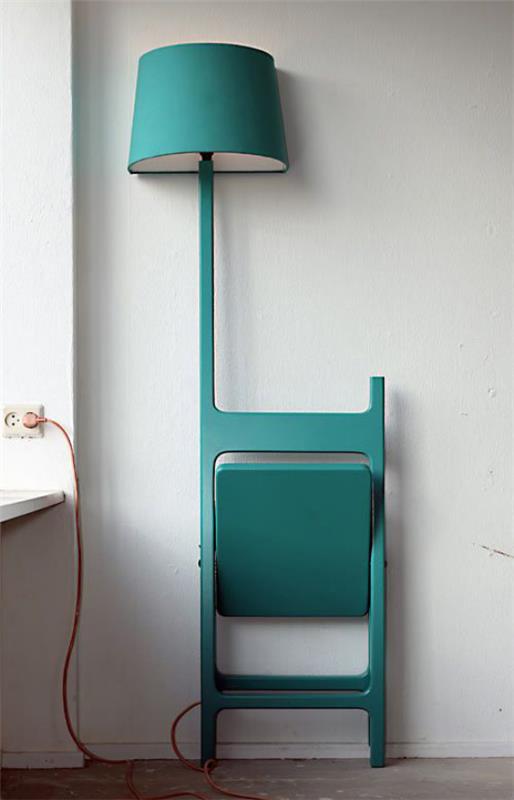 Πτυσσόμενο τραπέζι έξυπνες ιδέες για πτυσσόμενα έπιπλα Πτυσσόμενη καρέκλα με φωτιστικό σε τιρκουάζ