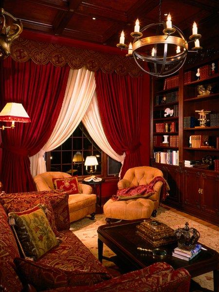 Κατηγορία όμορφο σπίτι βιβλιοθήκη καναπέ πολυθρόνα καναπέ κουρτίνες λάμπες