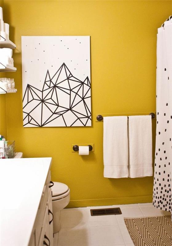 Δημιουργήστε ένα μικρό μπάνιο με δημιουργική διακόσμηση τοίχου χρώμα τοίχου λευκό