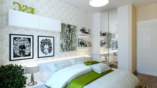 Κάντε ένα μοντέρνο υπνοδωμάτιο με πράσινες πινελιές συμπαγείς