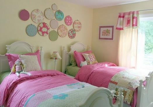 Ιδέες παιδικού δωματίου κορίτσια διακόσμηση διπλών κρεβατιών