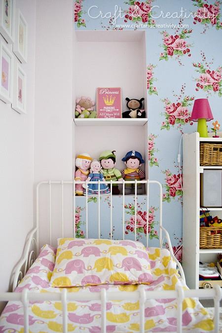 Ιδέες παιδικού δωματίου κορίτσια πολύχρωμο κρεβάτι διακόσμησης τοίχων