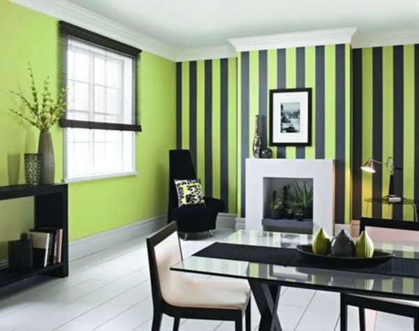 Συνδυασμοί χρώματα μαύρου τοίχου ανοιχτό πράσινο