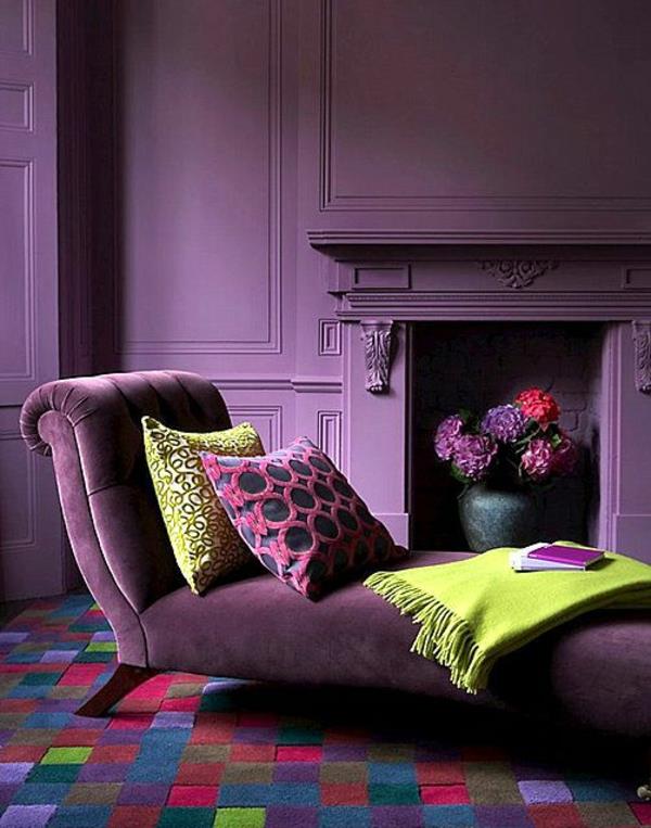 Συνδυασμοί χρωμάτων τοίχου μοβ χρώματα κρεβάτι