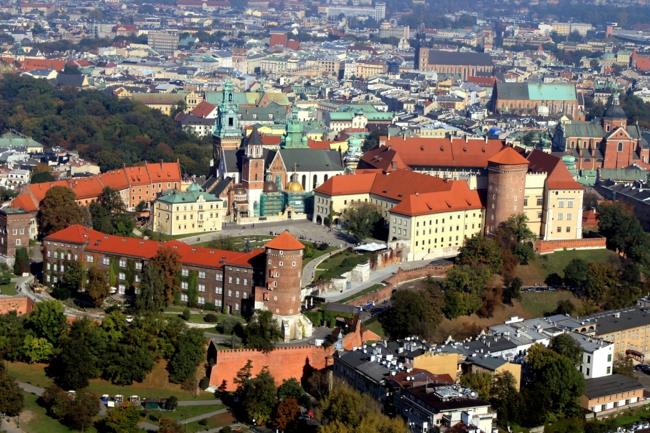 Κρακοβία, πρωτεύουσα της Πολωνίας, πανοραμική θέα της παλιάς πόλης