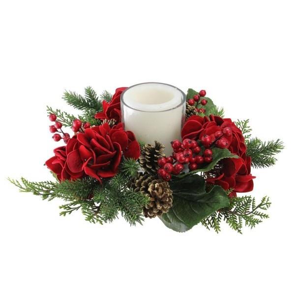 Στεφάνι για τα Χριστούγεννα Χριστουγεννιάτικα κεριά διακοσμούν κεριά