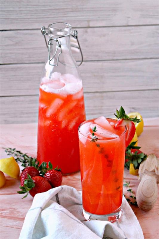 Φυτική λεμονάδα φτιάξτε μόνοι σας mocktails φράουλας με βότανα και φρούτα