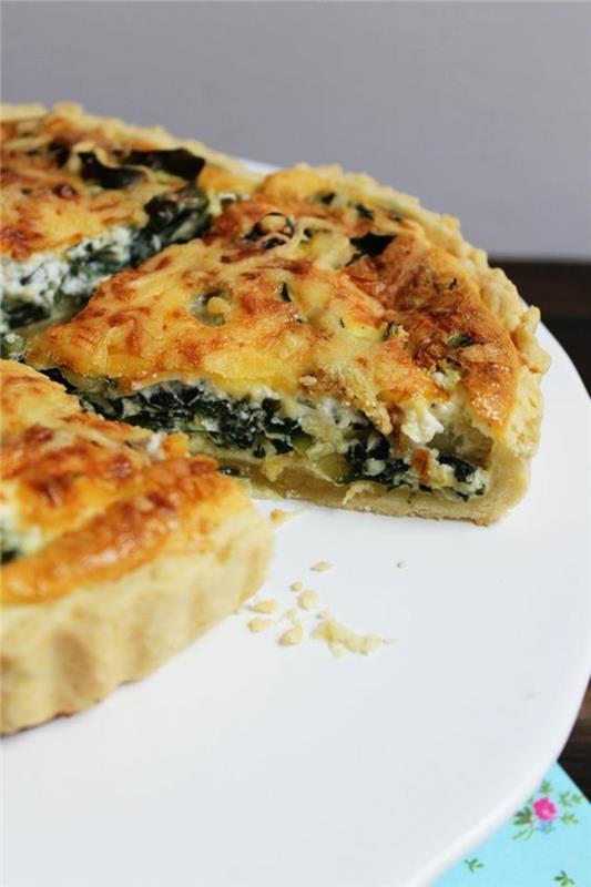 Τυρί Σπανάκι Quiche Συνταγή Quiche Ζύμη Προετοιμάστε Λαχανικά Γεμίζοντας