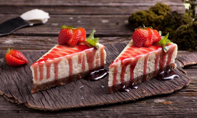 Cheesecake με φράουλες πάντα μια εξαιρετική γεύση φρέσκο ​​νόστιμο