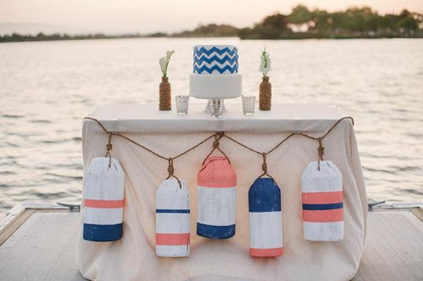 ναυτικές ιδέες διακόσμησης γάμου τραπέζι διακόσμηση θάλασσα