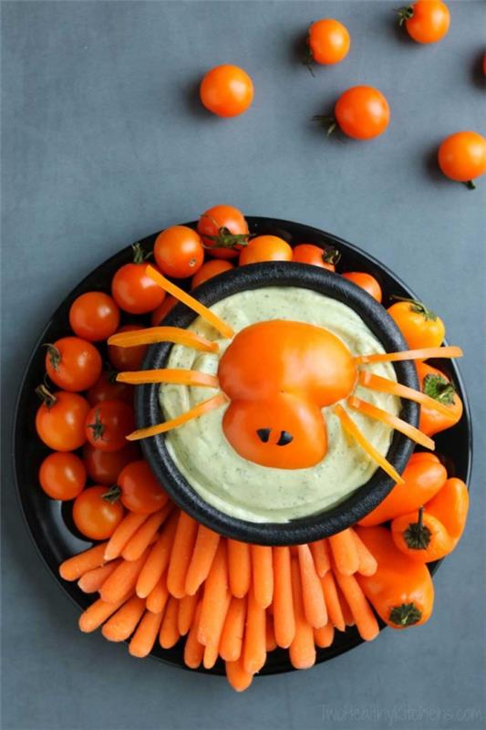Νόστιμες και γρήγορες συνταγές αποκριών που θα μαγέψουν αράχνη καρότου με λαχανικά χούμους