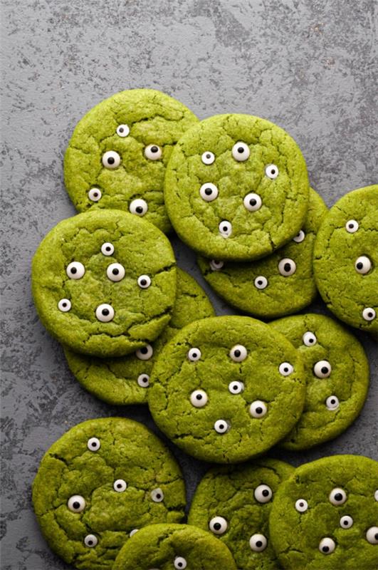 Νόστιμες και γρήγορες συνταγές αποκριών που μαγεύουν μπισκότα μπισκότα πράσινα μάτια τέρας