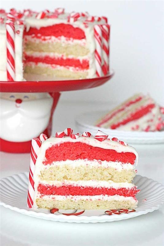 Διακόσμηση κέικ κόκκινο και άσπρο