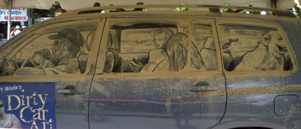 Τέχνη από σκόνη παράθυρα ταξιδιού αυτοκινήτων