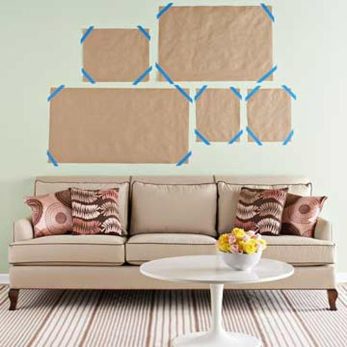 Περίτεχνο δροσερό σαλόνι με καναπέ τοίχο σχεδιασμό ιδιότυπο