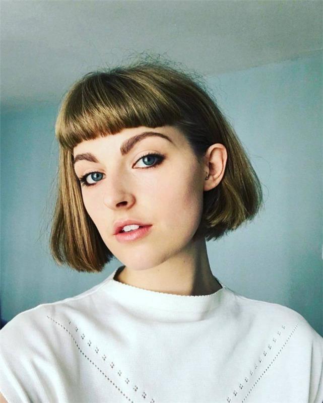 Κοντά χτενίσματα για ψιλά μαλλιά bob cut micro bangs