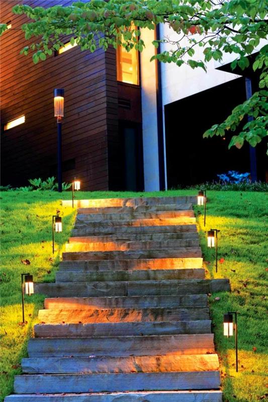 Φωτισμός κήπου Φωτισμός LED σκάλες κήπου