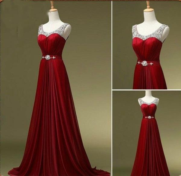 Μακριά βραδινά φορέματα κόκκινο ελληνικό στιλ