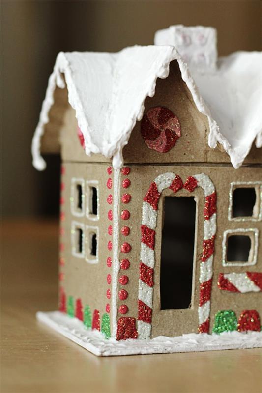 Tinker gingerbread house for Christmas - εορταστικές ιδέες, συνταγή και οδηγίες ιδέες karton gingerbread deco ιδέες