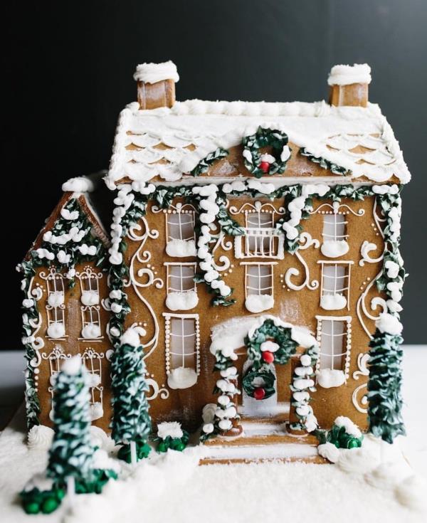 Tinker gingerbread house for Christmas - εορταστικές ιδέες, συνταγή και οδηγίες για περίπλοκα έργα gingerbread glaze deko