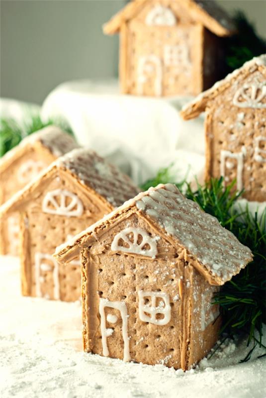 Tinker gingerbread house for Christmas - εορταστικές ιδέες, συνταγή και οδηγίες κράκερ κράκερ σπίτια αλμυρό γλυκό