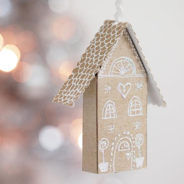 Tinker μελόψωμο σπίτι για τα Χριστούγεννα - εορταστικές ιδέες, συνταγή και οδηγίες σπιρτόκουτο σπίτι μίνι στολίδι