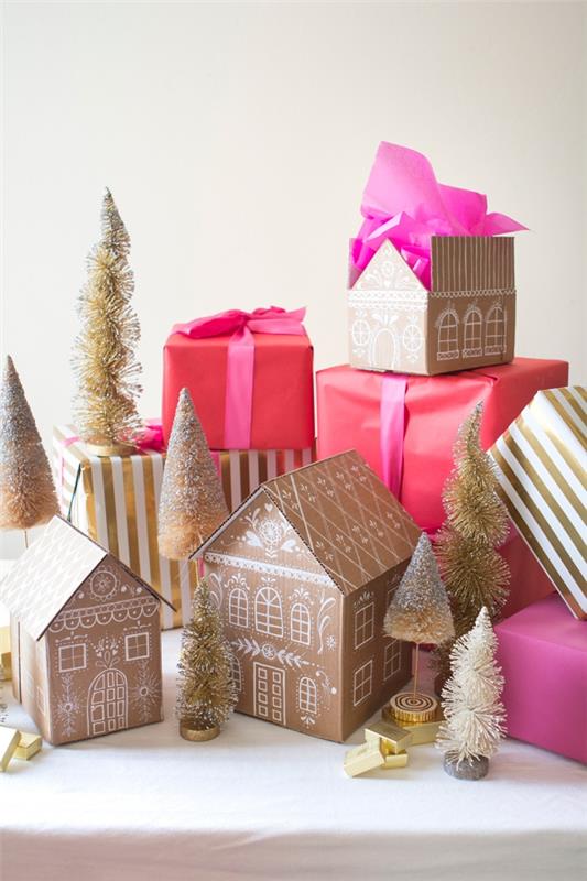 Tinker μελόψωμο σπίτι για τα Χριστούγεννα - εορταστικές ιδέες, συνταγή και οδηγίες Χριστουγεννιάτικο χωριό από χαρτόνι χάρτινα σπίτια deco