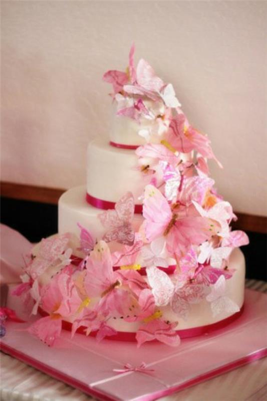 λουλούδια γαμήλιες τούρτες και πίτες ροζ χαριτωμένες