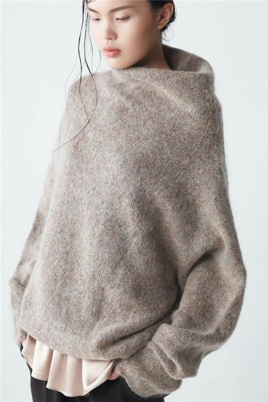 Μακρύ πουλόβερ κυρίες κασμίρ oversized πουλόβερ