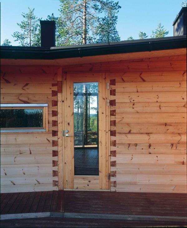 Luxury Villa Valtanen γυάλινη πόρτα από φυσικό ξύλο